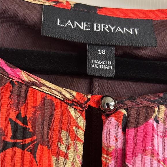 Lane Bryant Long Sleeve Keyhole Neck Multicolor Floral Blouse. New Without Tags - Picture 2 of 6